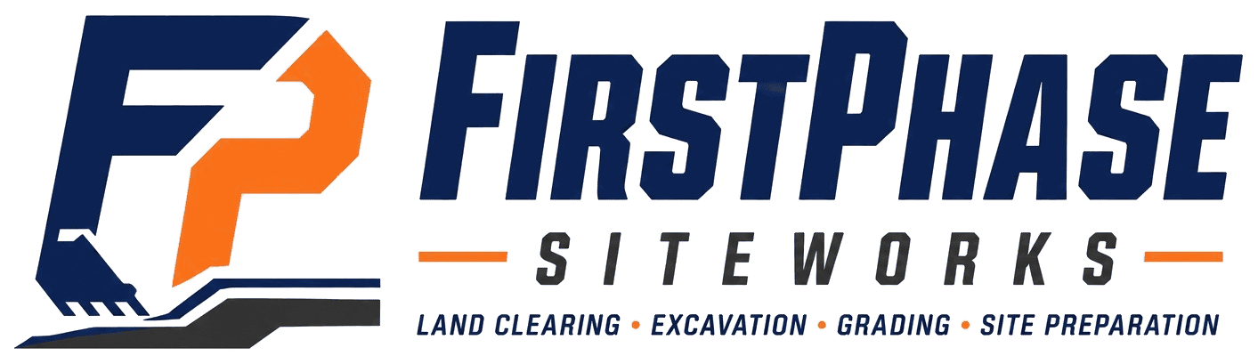 First Phase Siteworks logo, excavation, land clearing, grading and site preparation in Hampton Roads